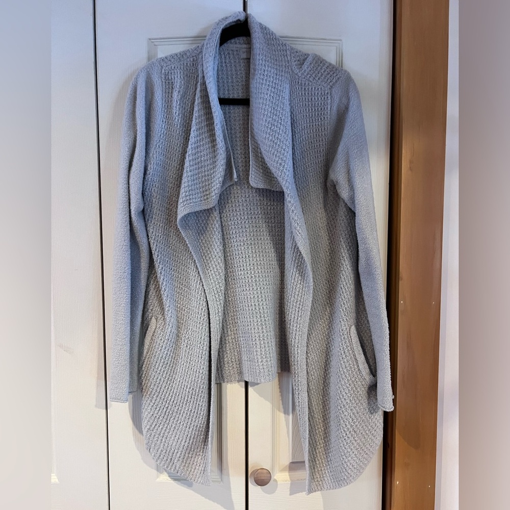 Barefoot Dreams Light Gray Open Front Cardigan